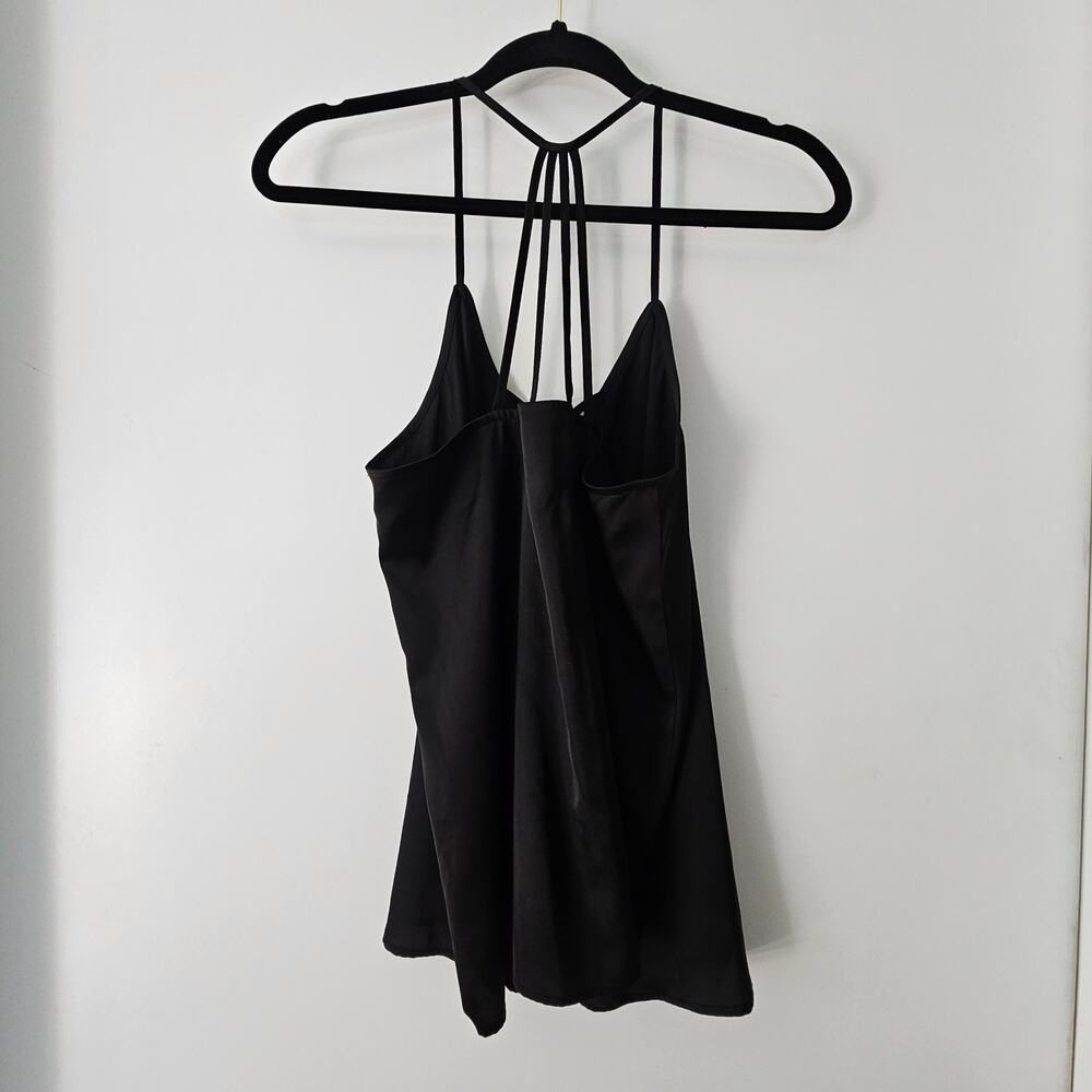 No Boundaries Women Strappy Satin Tank Top Sz L Black Flowy Soft - Picture 4 of 10